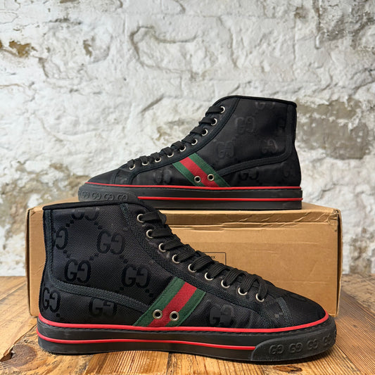 Gucci Tennis 1977 Black Monogram Sneaker Sz 9