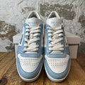 Prada Downtown Leather Blue White Sneaker Sz 10.5