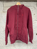 Supreme Red Zip Up Hoodie Sz L