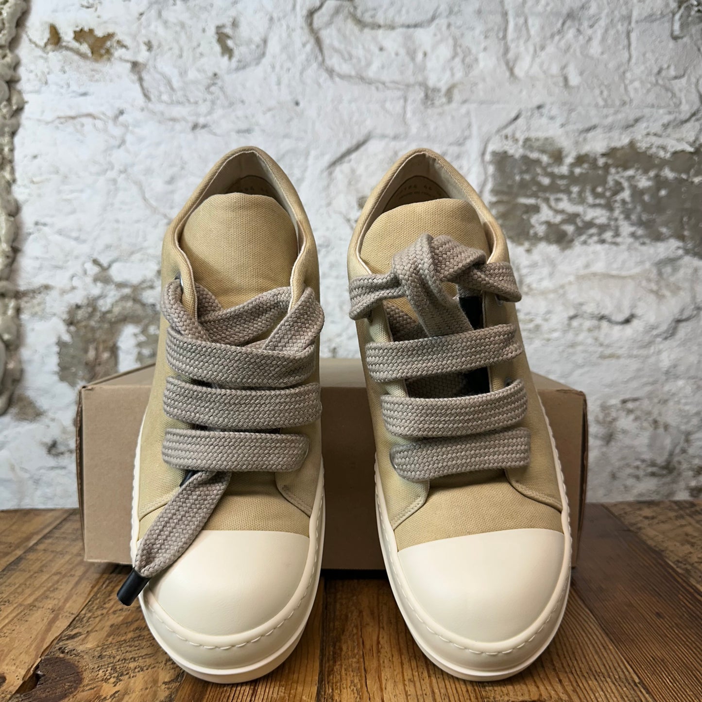 Rick Owens Jumbo Lace Puffer Parchment Milk Sneaker Sz 13 (46)