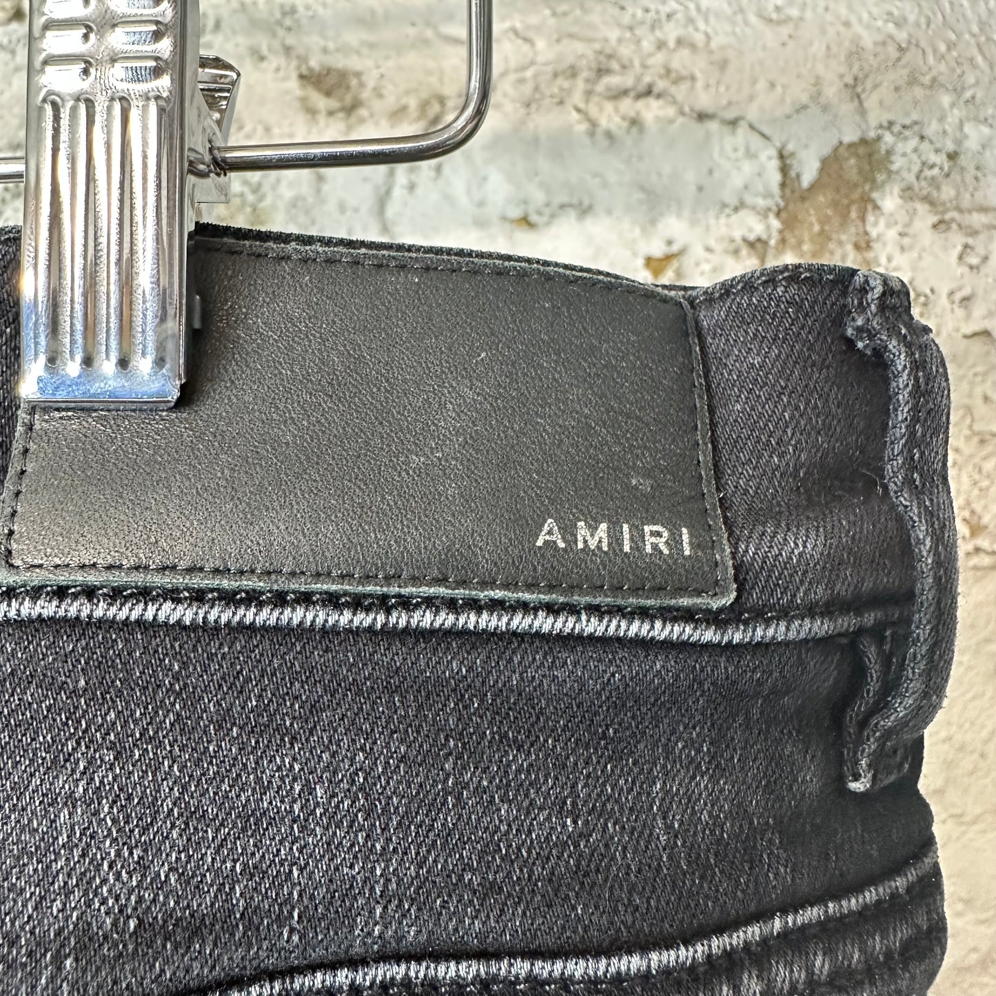 Amiri MX1 Black White Woven Black Denim Jeans Sz 34