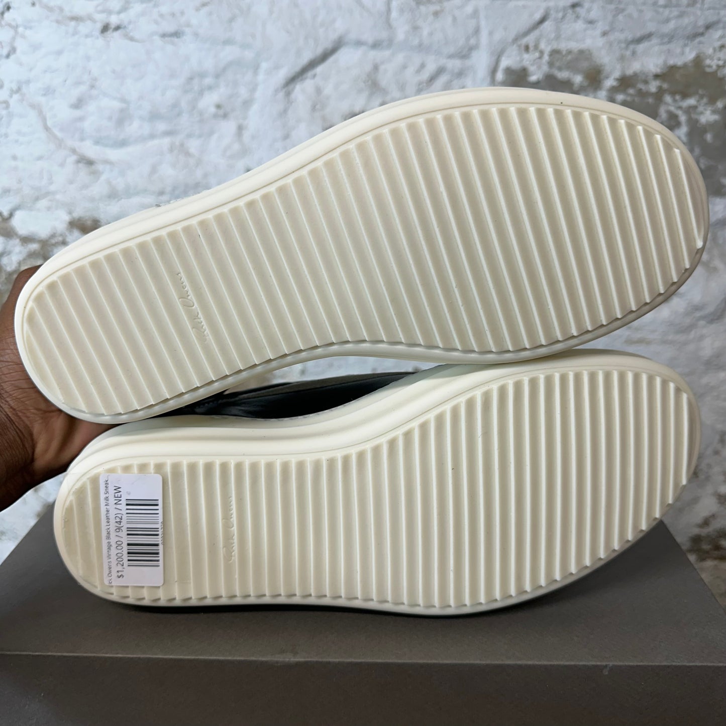 Rick Owens Vintage Black Leather Milk Sneaker DS