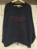Burberry Red Spell Crewneck Navy Sz XL