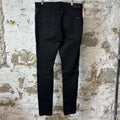 Amiri Knee Hole Plain Black Denim Jeans Sz 36