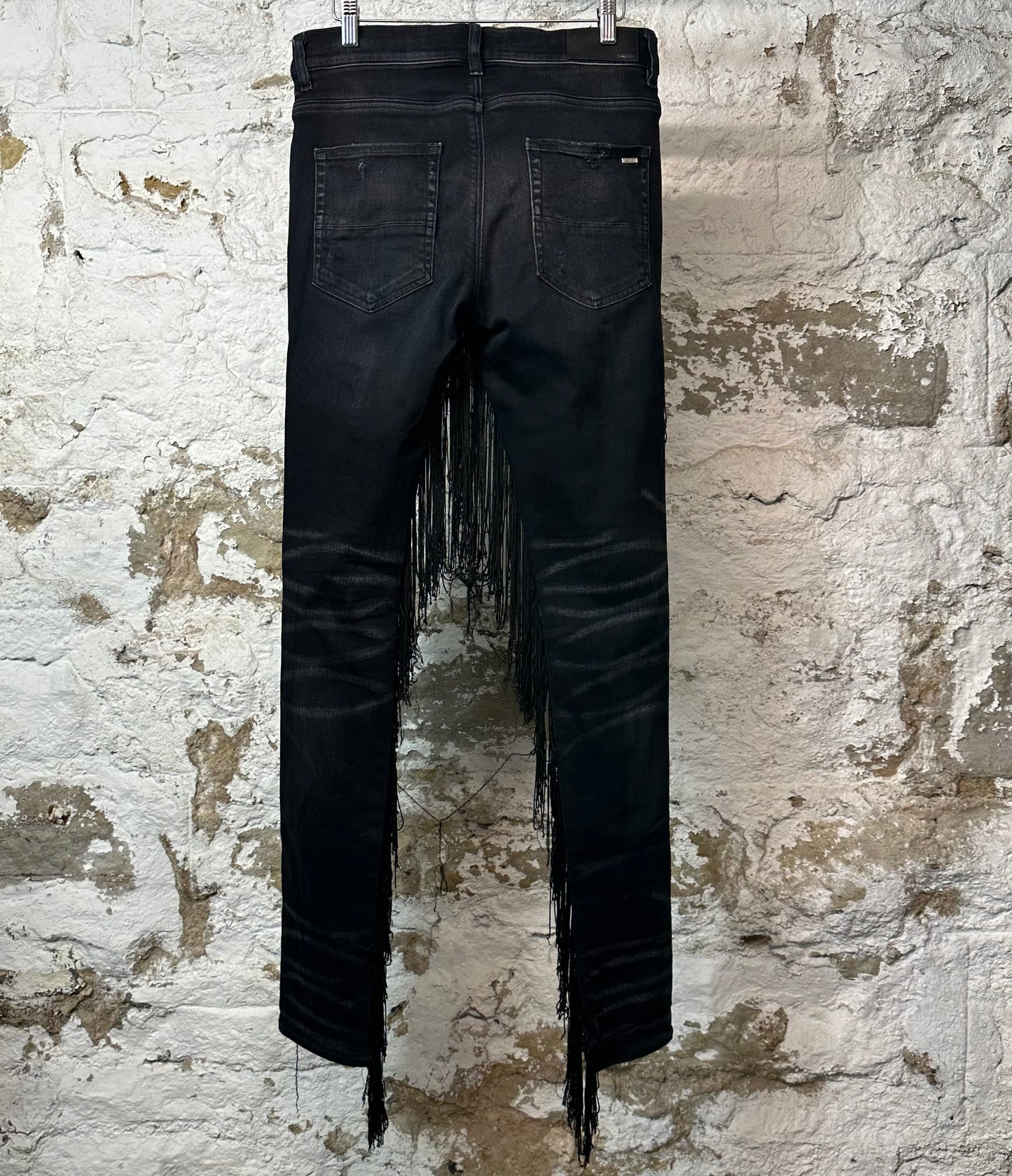 Amiri Fringe Wire Black Denim Jeans Sz 30