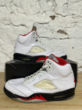 Air Jordan 5 Fire Red Silver Tongue Sz 10