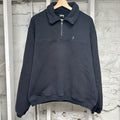 Stussy 1/4 Zip Black Embroidered Logo Sz L