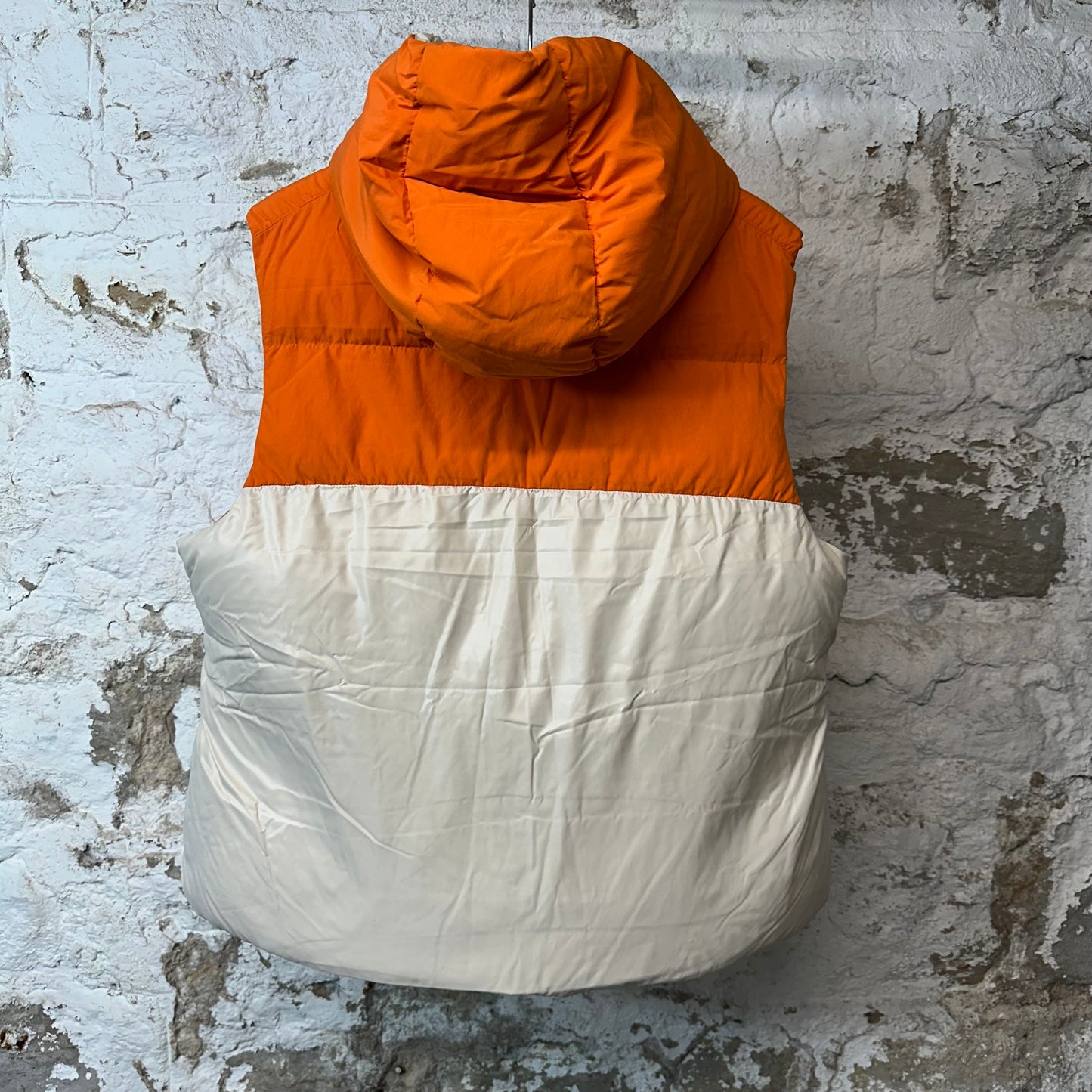 Moncler Coll Gilet Orange Cream Puffer Vest Sz M (2)