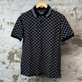Gucci White Monogram Polo Shirt Black Sz XS