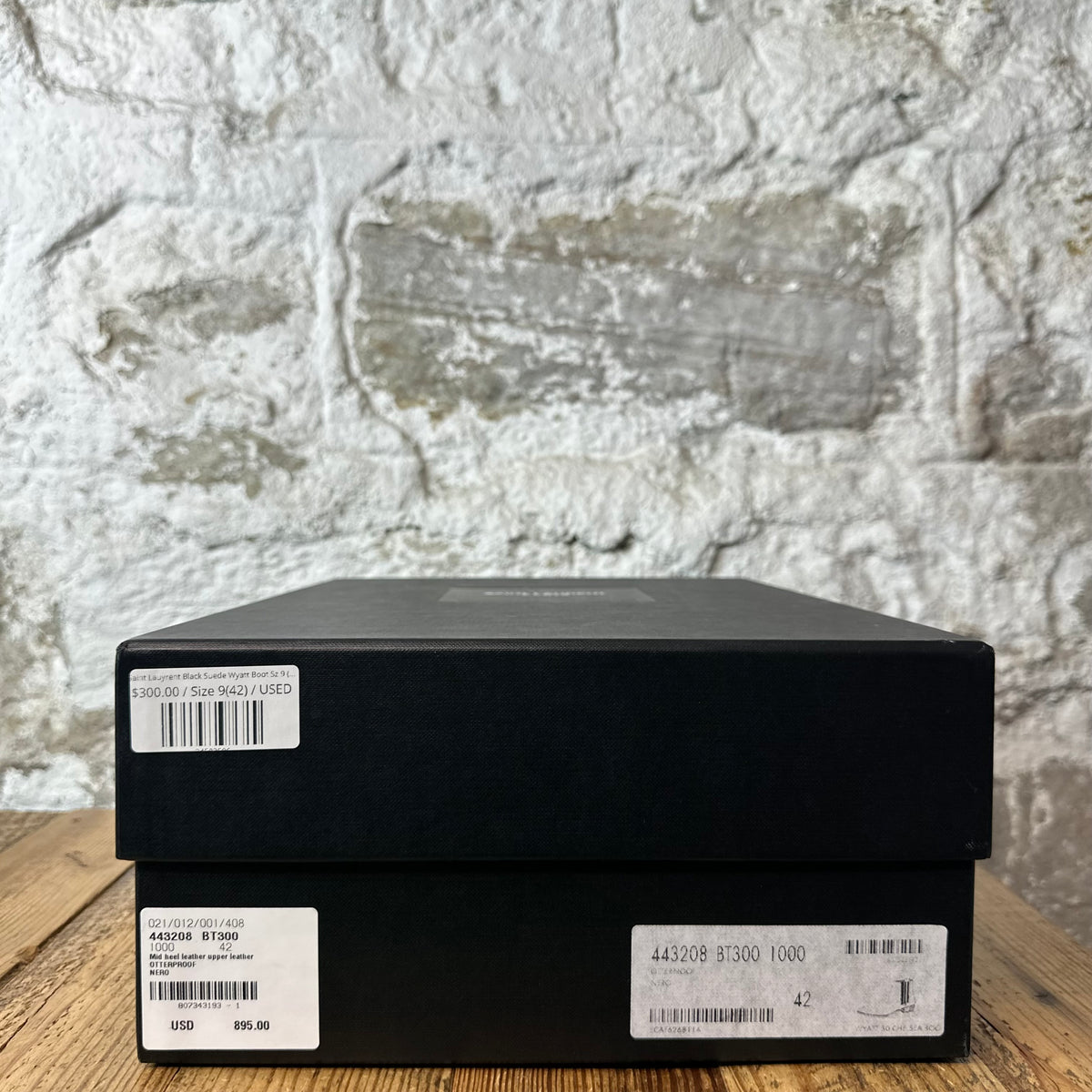 Saint Lauyrent Black Suede Wyatt Boot Sz 9 (42)