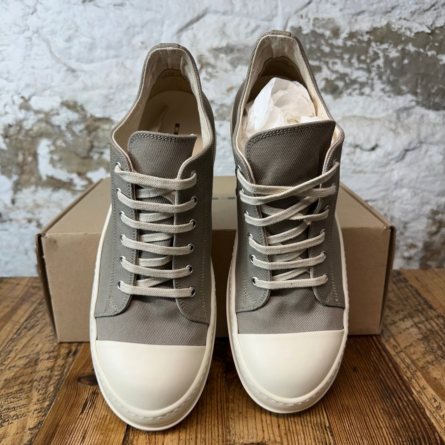 Rick Owens DRKSHDW Dirty Pearl Milk Sneaker Sz 12 (45) DS