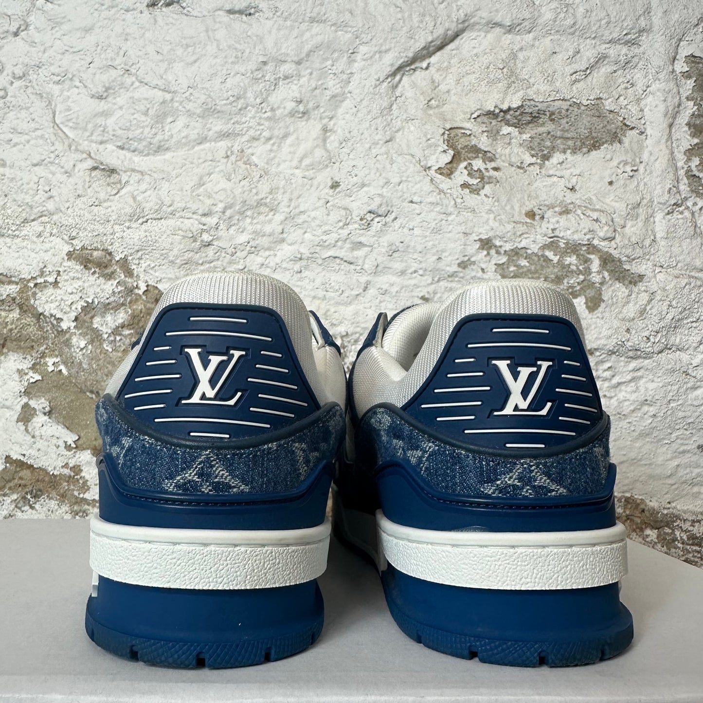 Louis Vuitton Blue Denim White Trainer Sneaker Sz 5.5 (4LV)
