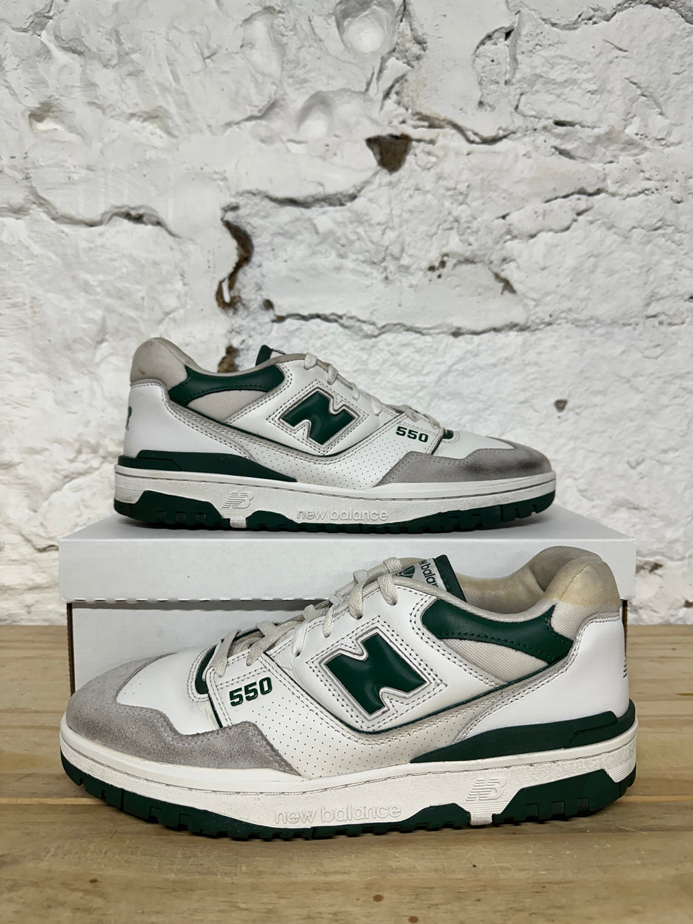New Balance 550 White Green Sz 12