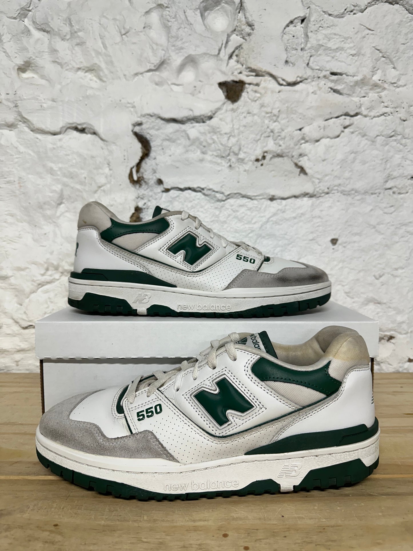 New Balance 550 White Green Sz 12