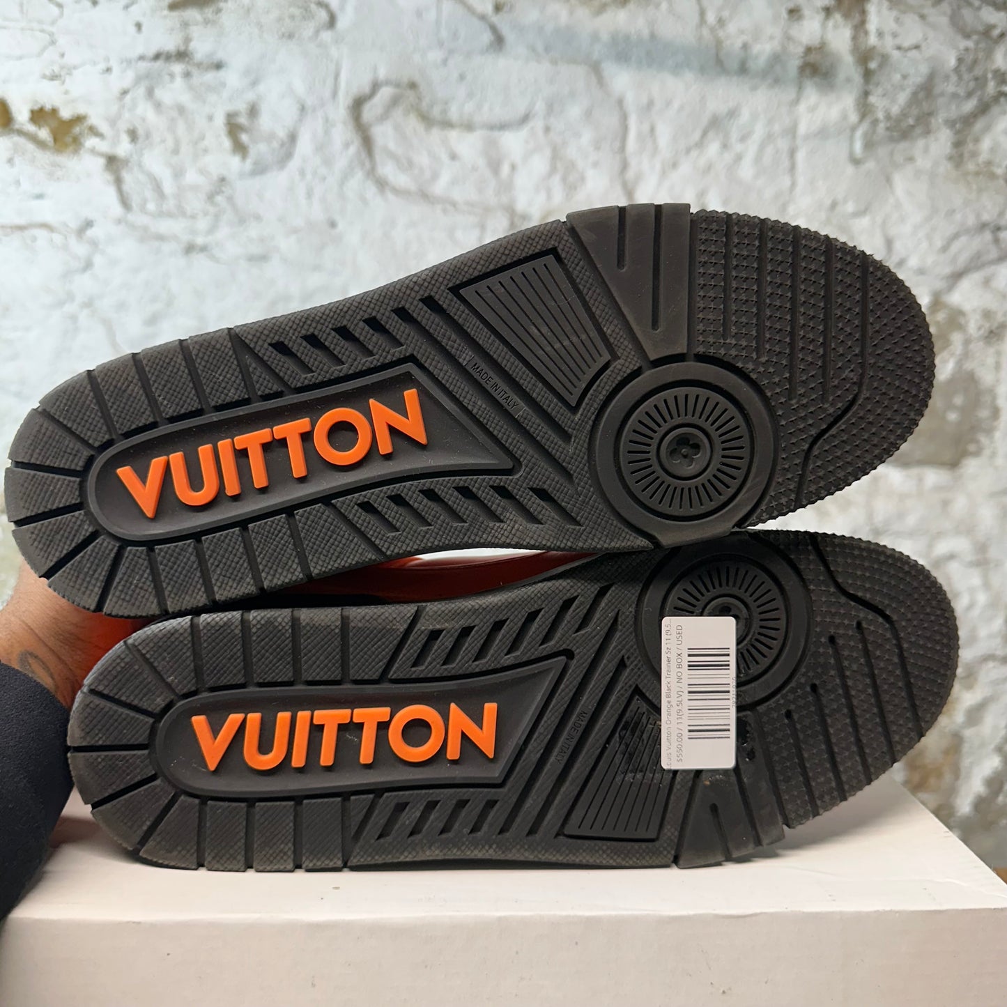 Louis Vuitton Orange Black Trainer Sz 11 (9.5LV) No Box