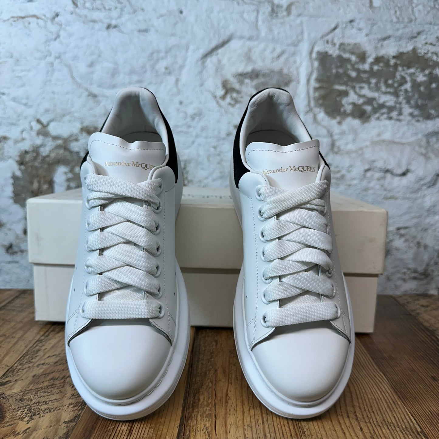 Alexander McQueen Black Suede Tab White Sneaker Sz 5.5 (37.5)