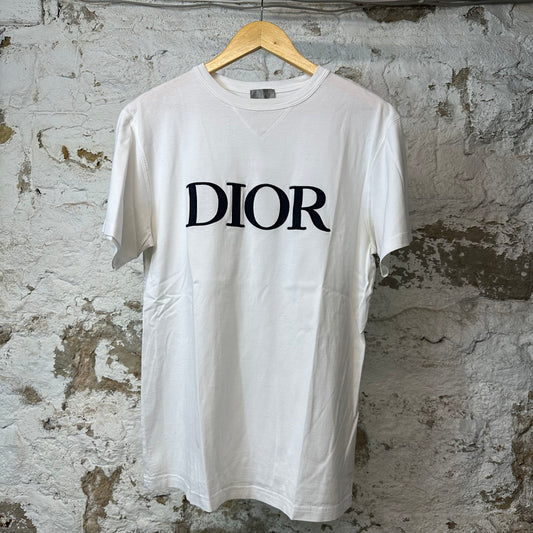 Dior Navy Spell Logo T-shirt White Sz M
