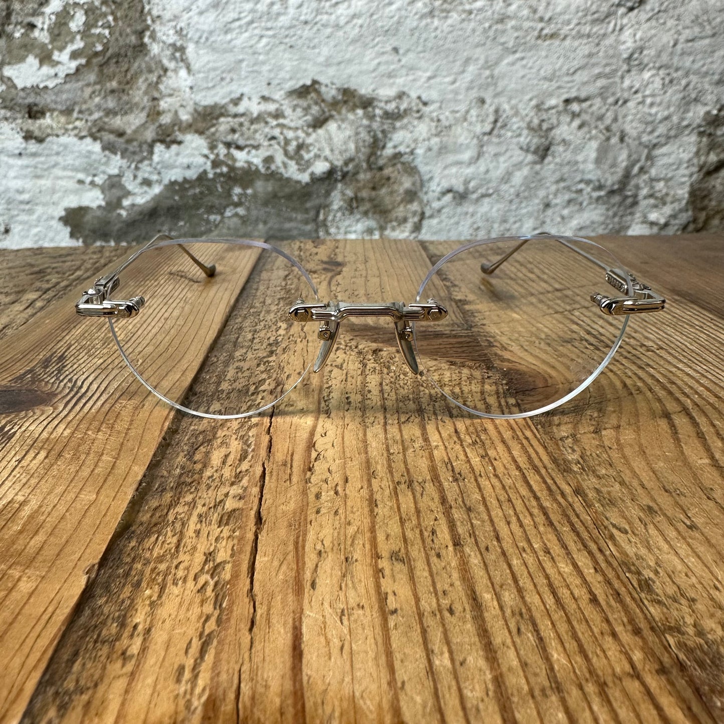 Chrome Hearts Sofffffffers I Rimless Clear Silver Glasses