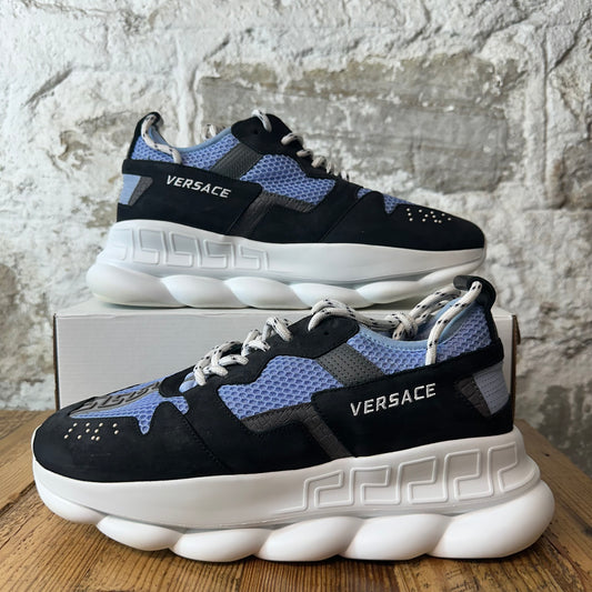 Versace Chain Reaction Blue Black White Sneaker Sz 12 (45)