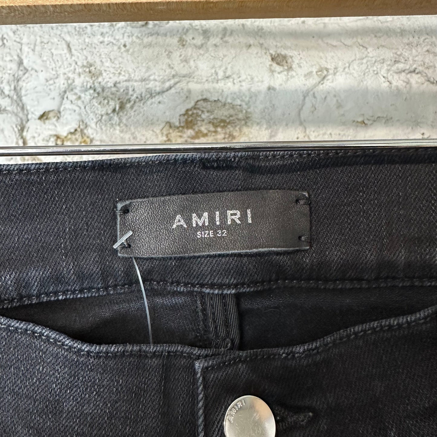 Amiri MX1 Camo Spell Black Denim Jeans Sz 32