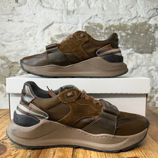 Burberry Ramsey Plaid Brown Sneaker Sz 8 (41)