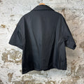 Prada Renylon Button Up Camp Shirt Black Sz S