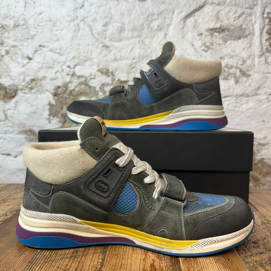 Gucci Ultrapace Mid Multicolor Gray Sneaker Sz 10