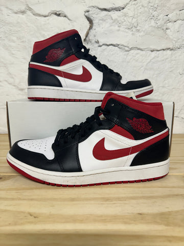 Air Jordan 1 Mid Black Gym Red Sz 11