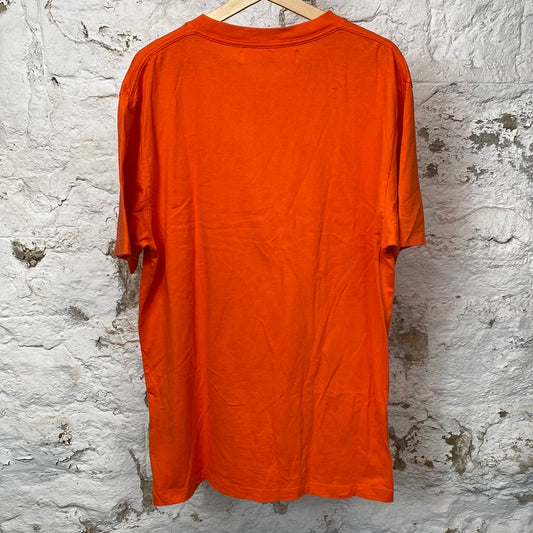 Off White Orange Small Logo Embroidered T-shirt Sz 2XL