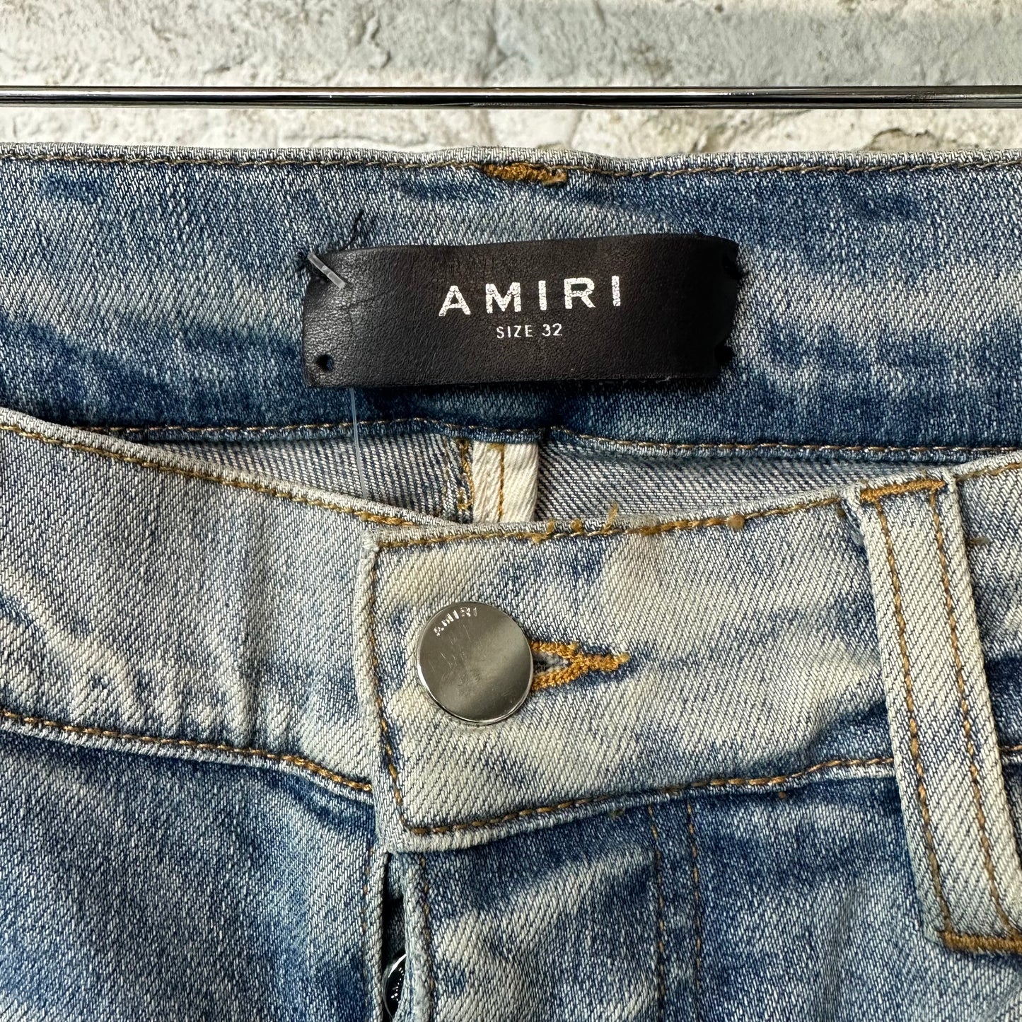 Amiri Multicolor Paisley Patches Blue Denim Jeans Sz 32
