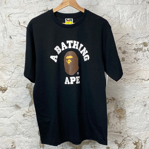 Bape Brown Ape Head College T-shirt Black Sz L DS