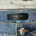 Amiri MX1 Light Blue Suede Blue Denim Jeans Sz 30