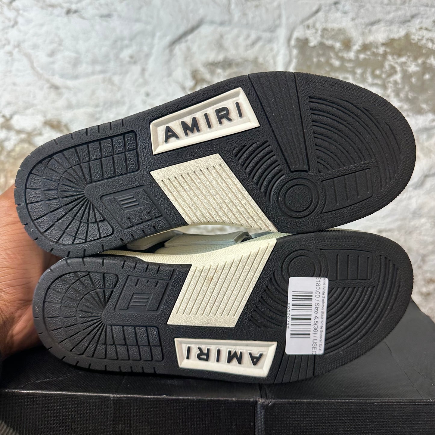 Amiri White Skeleton Black White Sneaker Sz 4.5 (36)