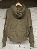 Off-White 3D Diagonals Hoodie Light Brown Sz XS