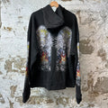 Who Decides War Skull Stained Glass Black Hoodie Sz XL