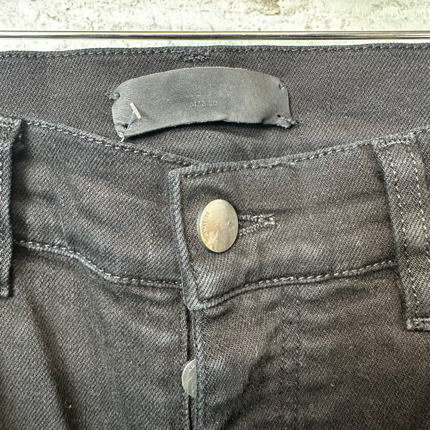 Amiri MX2 Black Patch Black Denim Jeans Sz 30