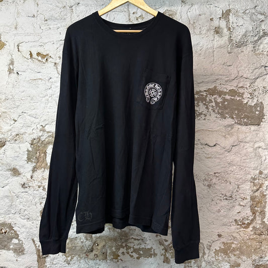 Chrome Hearts Miami Horseshoe L/s Black Sz XL (Pinhole)