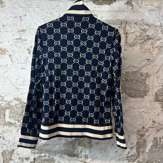 Gucci Navy GG Monogram Track Jacket Sz S