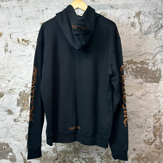 Chrome Hearts Vertical Brown Spell Hoodie Black Sz M  DS