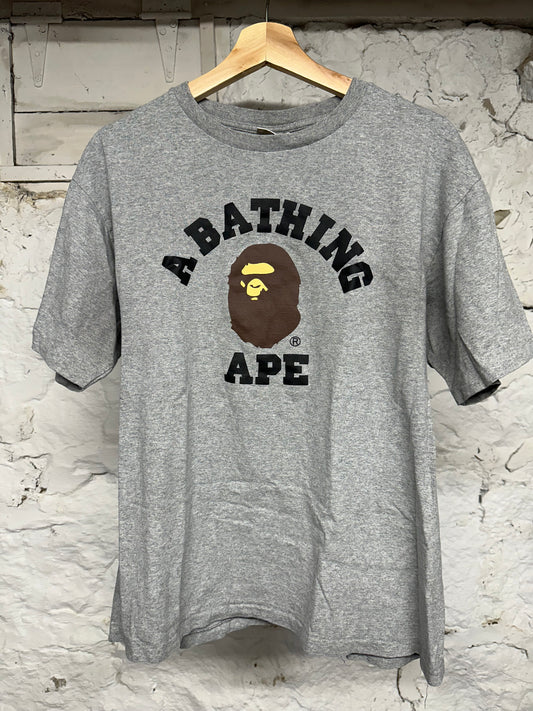 Bape College Logo T-shirt Gray Sz L