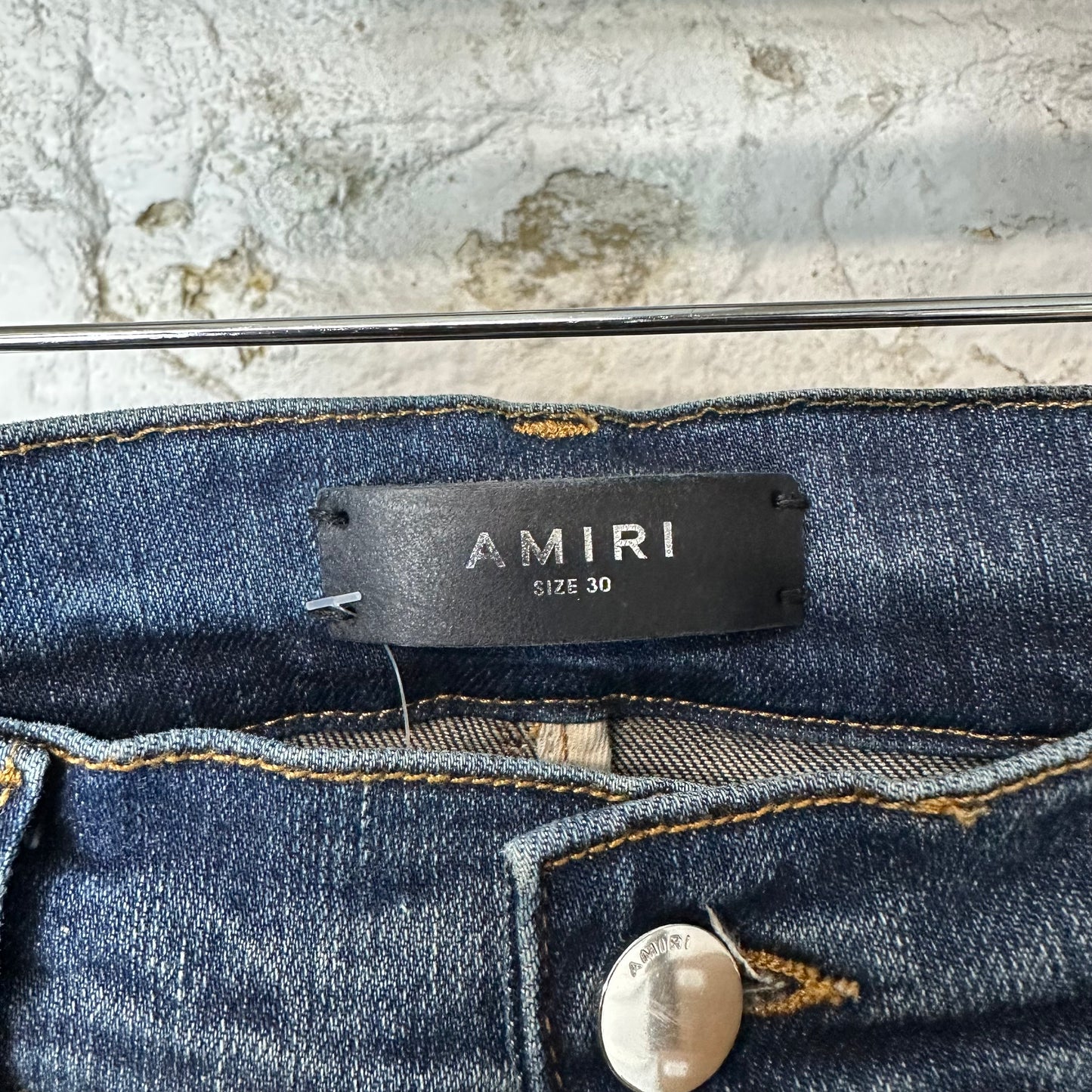 Amiri Knee Hole Dark Blue Denim Jeans Sz 30