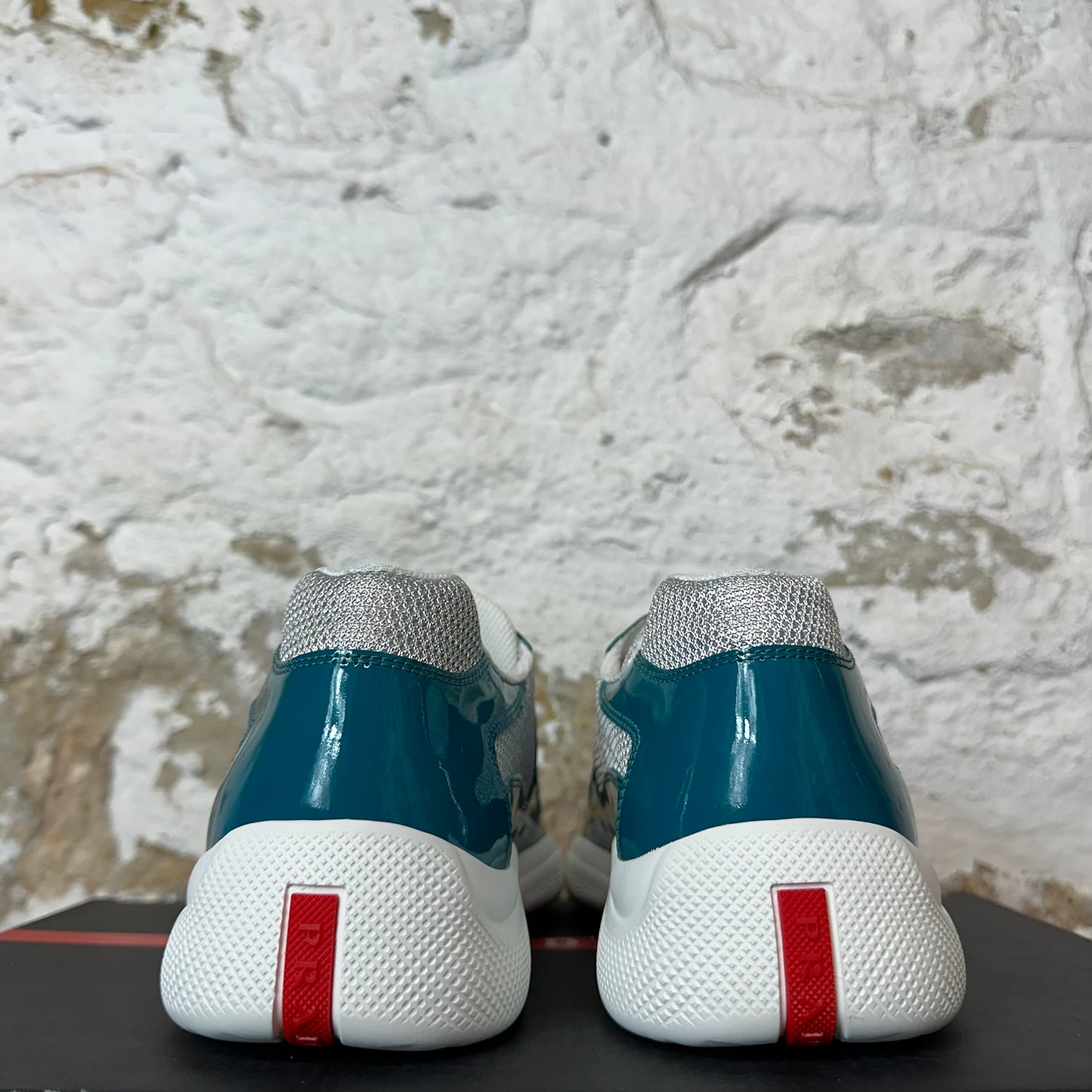 Prada Americas Cup Laguna Patent Sneaker Sz 8.5 DS