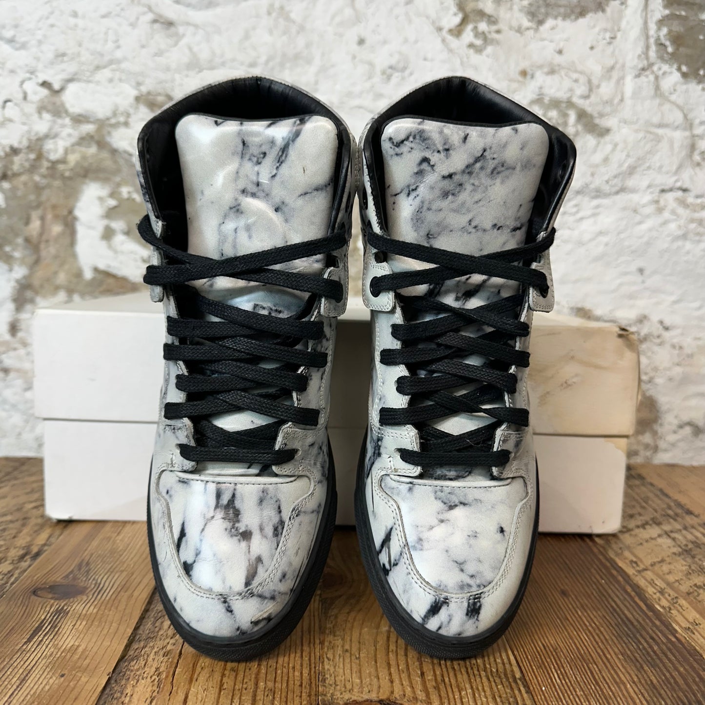 Balenciaga Arena White Marble Black Sneaker Sz 4.5 (36)