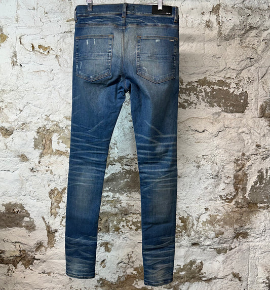 Amiri Plain River Indigo Blue Denim Jeans Sz 32
