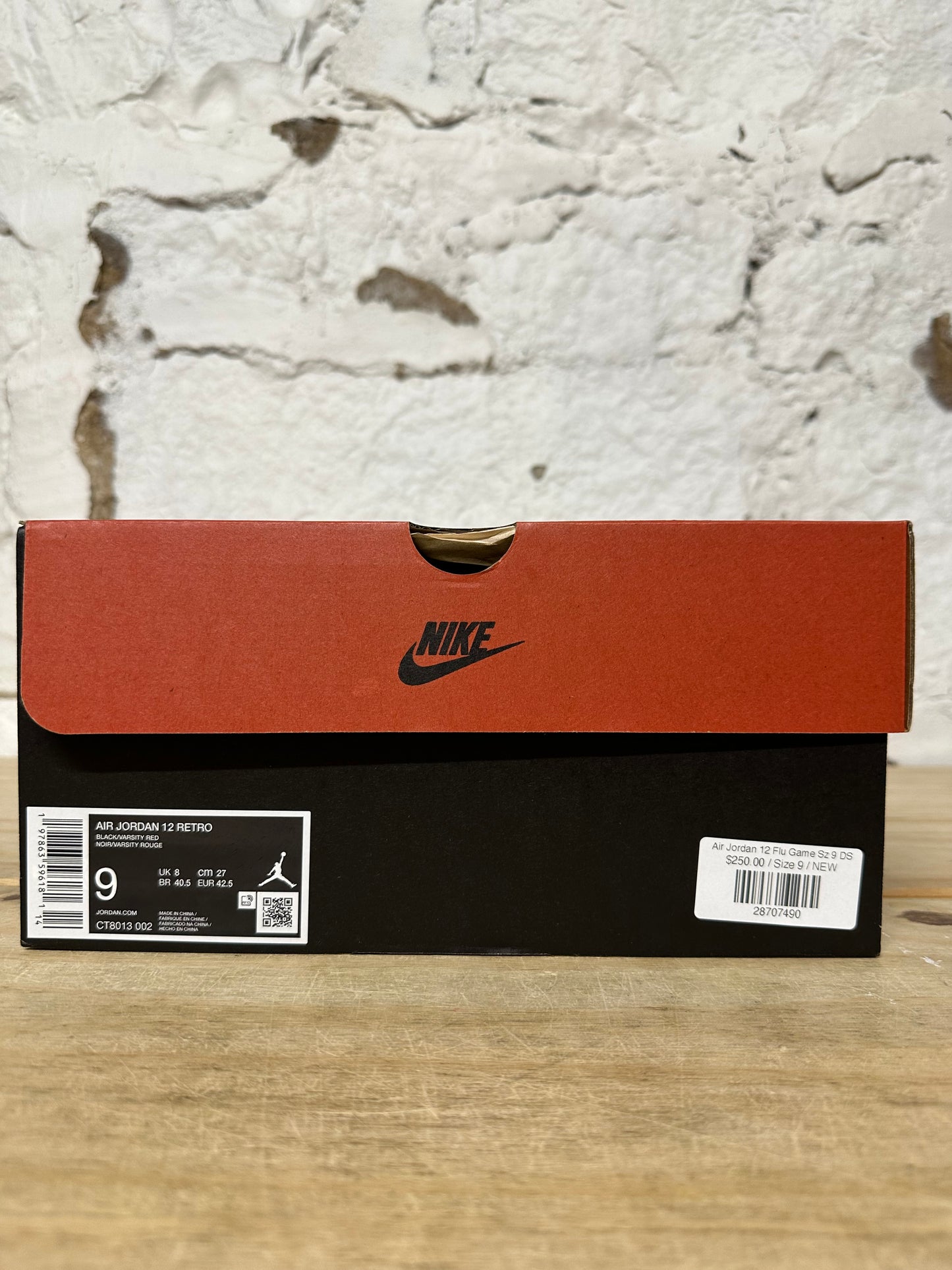 Air Jordan 12 Flu Game Sz 9 DS