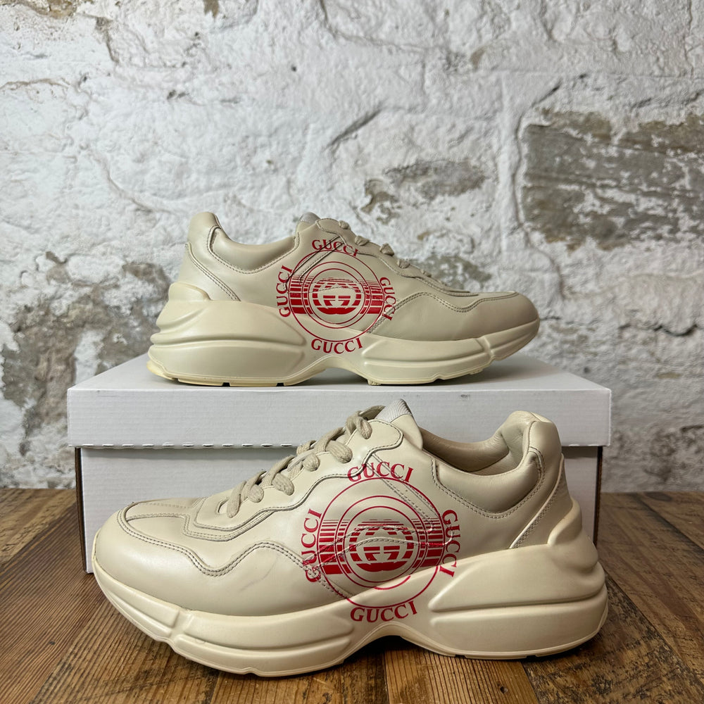 Gucci Rhyton Red Logo Cream Sneaker Sz 7