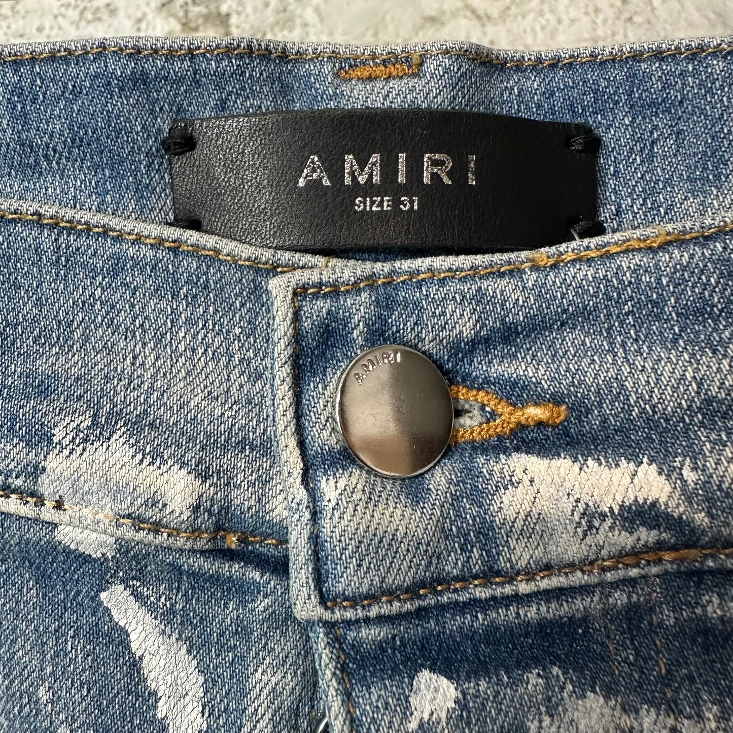 Amiri Wes Lang Sketch Blue Denim Jeans Sz 31