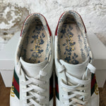 Gucci Gold Guccy Spell White Ace Sneaker Sz 10 No Box