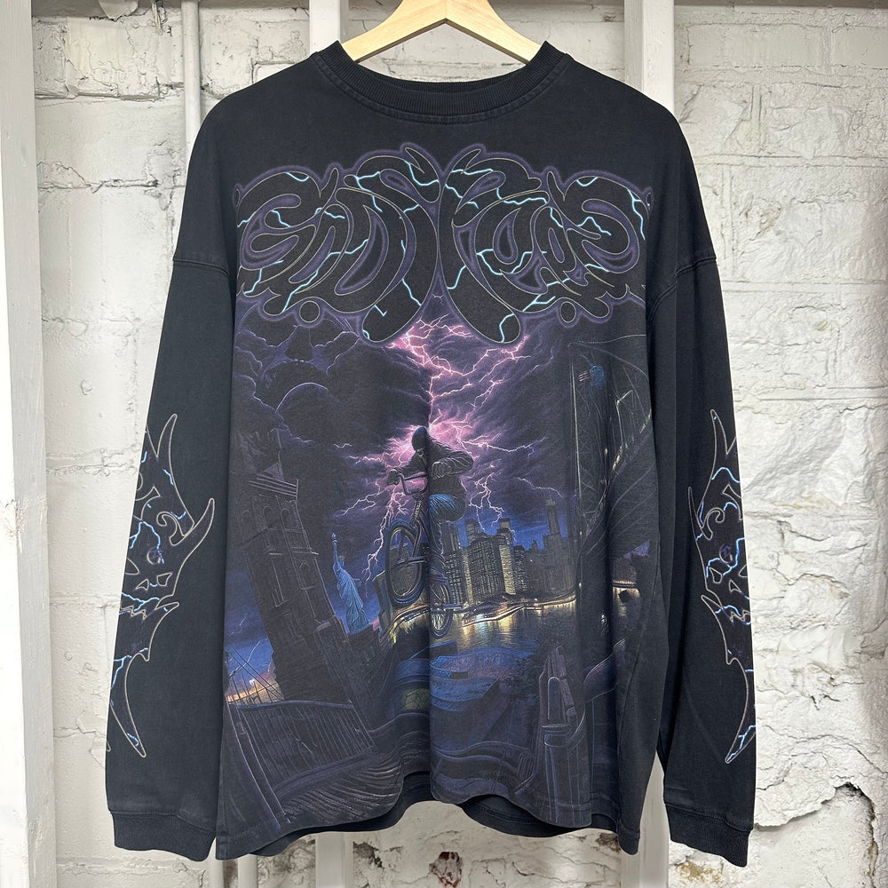 Godspeed Bike Black Long Sleeve T-Shirt Sz S