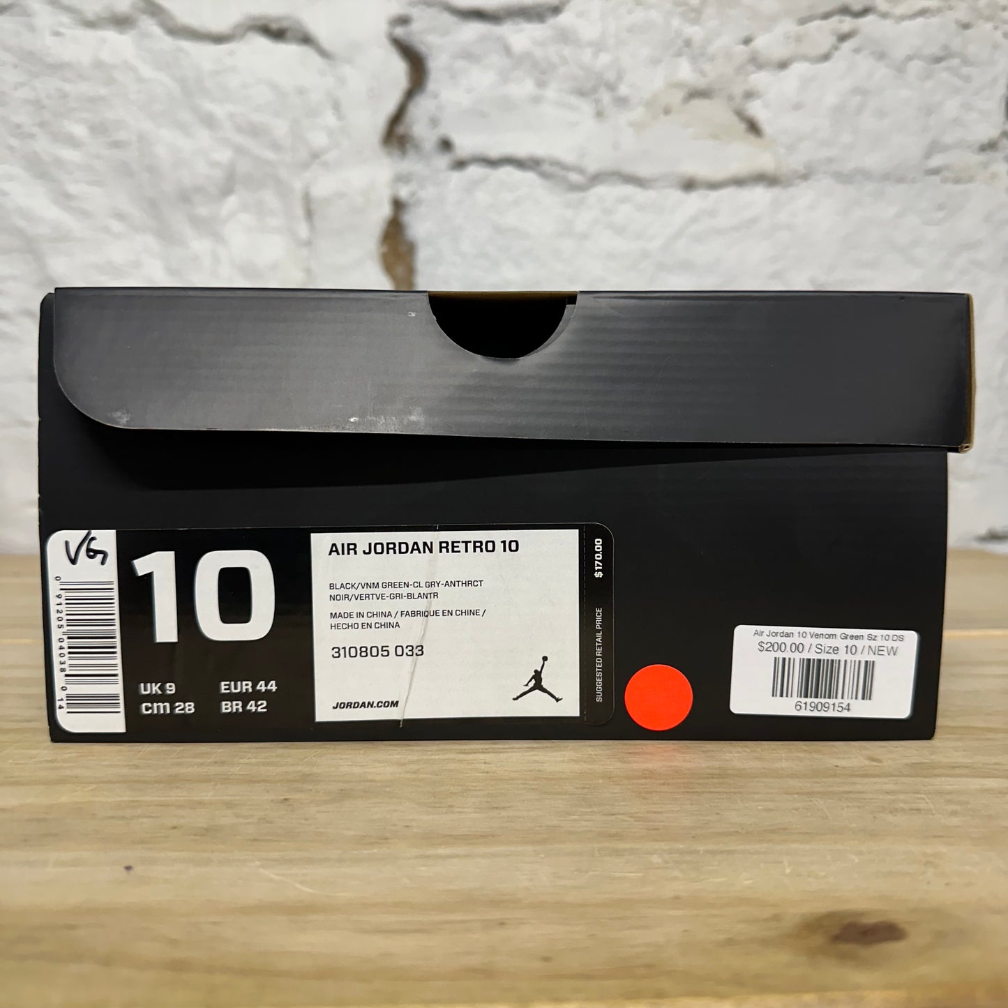 Air Jordan 10 Venom Green Sz 10 DS